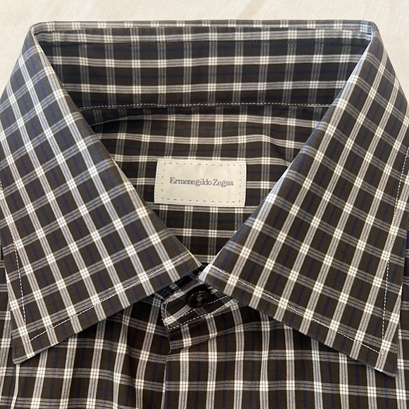 Ermenegiligo Zenga button down shirt, size 39- 15 1/2 - Picture 2 of 3